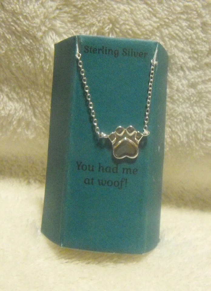 NUEVO COLGANTE Y COLLAR KOHL'S 454553 16-18" PLATA ESTERLINA YOU HAD ME AT WOOF Foto 1 de 1