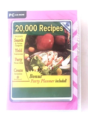 20,000 Recipes PC CD-Rom Plus Bonus Party Planner Manual Included New Sealed - Image 1 of 4