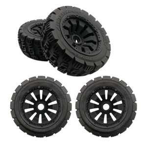 Cerchi Flower neri per tutti i terreni pneumatici adatti a RC 1/5 HPI Rovan KM Baja 5B SS - Foto 1 di 23