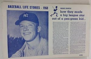 1953 Mickey Mantle Baseball Life Stories how they made a big league star poster - Picture 1 of 1