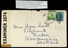 SEPHIL US 1944 WWII 1c+5c ON CENSOR PASSED COVER HAWAII TO SCOTLAND GB