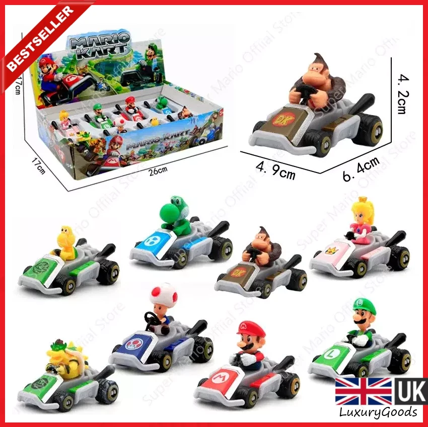 Super Mario Kart Video Game Pull Back Racer Kids Go Kart Car Toy Action Figure🔴 - Image 1 of 1