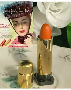 RECARGA DE LÁPIZ LABIAL VINTAGE MICHEL PARIS NY LONDRES TUBO DE METAL DORADO CARAMELO - Imagen 1 de 8
