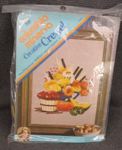 BX Columbia Minerva Crewel Kit Harvest Arrangement Fall Flowers Apples Pumpkin - Picture 1 of 6