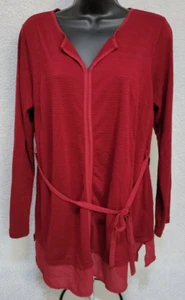 Skies Are Blue Womens Shirt Top Blouse Size L Large Red - Picture 1 of 12