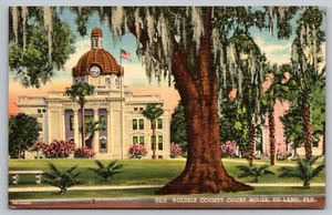 Postcard: Volusia CTY Court House, FL, Sam J. Rodes, Curt Teich, 1937, Unposted - Picture 1 of 2