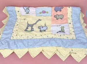 Carters John Lennon Real Love Animal Crib Comforter Blanket Block Triangle Trim - Picture 1 of 18