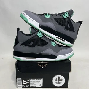 Nike Air Jordan 4 Retro BG “Green Glow” 2013 408452-033 5.5Y/Women’s 7 Worn - Picture 1 of 8