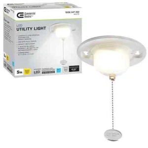 LED Closet Utility Light with Pull Chain - Flush Mount, 650 Lumens, 7-Watt - Picture 1 of 9