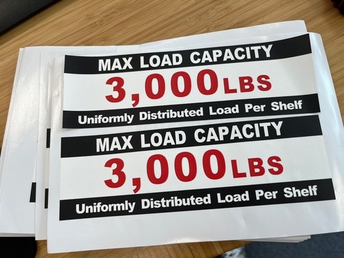 100 pcs warehouse Rack beam sign for fire department inspection 3000 lb ...