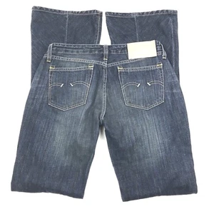 G Star Raw Denim Women Italian Jeans 27 x 32 Super Low Bias Chevron 5666 - Picture 1 of 11
