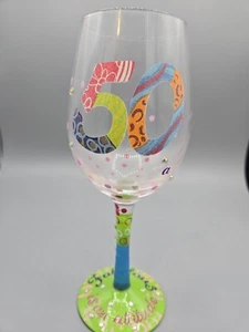 Copa de vino 50 cumpleaños regalo solo un número pintado a mano Lolita 15 oz - Imagen 1 de 10