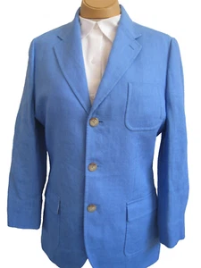 CHAQUETA POLO by RALPH LAUREN 100% LINO AZUL MUJER TALLA 20 HECHA EN ITALIA - Imagen 1 de 9