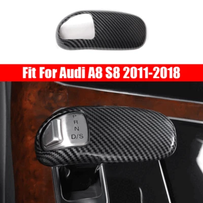 Cubierta de palanca de cambios de consola central de fibra de carbono para Audi A8 S8 2011-2018 Foto 1 de 4