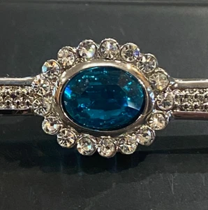 Prendedor de corbata Princesa Diana estrás/aquamarina, doma, espectáculo de caballos - Imagen 1 de 7