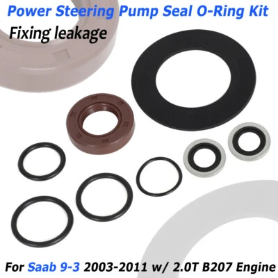 For Saab 9-3 Power Steering Pump Seal O-Ring Kit 2003-2011 2.0T B207 Engine NEW - Image 1 of 4