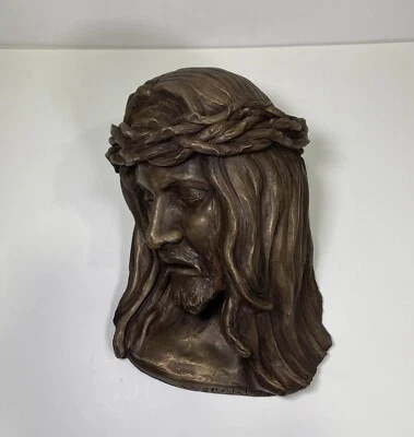 De Colección Busto Retrato Jesucristo Tallado Escultura Madera Estilo Pared Decoración KARDOS Foto 1 de 4
