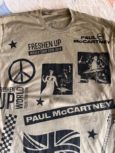 Paul McCartney 2018 World Tour t-shirt, size Large Olive Green Very Cool!! - Picture 1 of 3