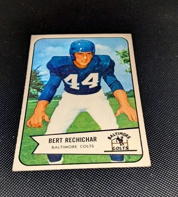 Bert Rechichar Baltimore Colts 1954 Bowman Football Card #26 Ex LML - Image 1 of 2