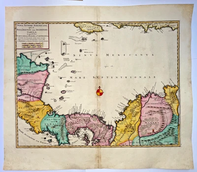 PANAMÁ COLOMBIA c. 1730 R. & J. OTTENS MAPA ANTIGUO GRANDE INUSUAL Foto 1 de 4