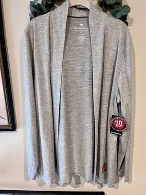 Cárdigan abierto Colosseum XL Maryland Terps gris jaspeado Athleisure para mujer nuevo con etiquetas Foto 1 de 4
