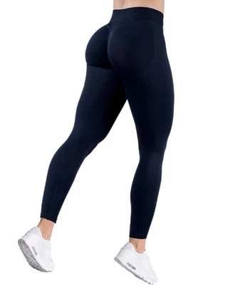 Women Anti-Cellulite Yoga Pants High Waist Ruched Butt Lift Gym Leggings Fitness - Image 1 of 4