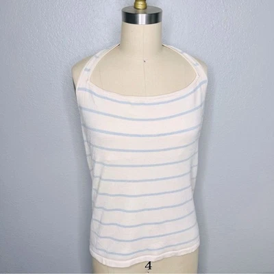 Ralph Lauren Black Label striped halter Tank silk blend sz L - Image 1 of 4