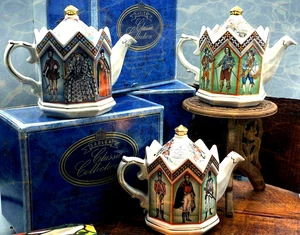 Vintage Sadler Teapot Trio Historical Series Porcelain Boxed - Picture 1 of 12