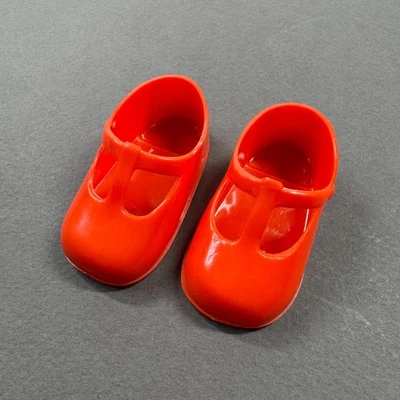 Vintage Ideal Crissy Orange T-Strap Shoes For Cinnamon Doll - Изображение 1 из 4