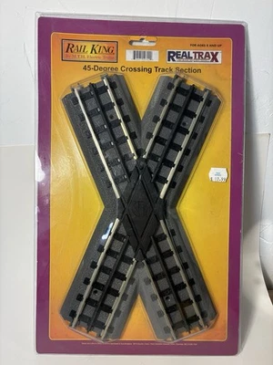 Rail King RealTrax 45 Degree Crossover Crossing Track Section MTH 40-1007 - Image 1 of 3