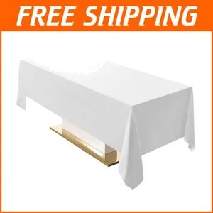 Durable Heavyweight 10 Pack 60x102 White Tablecloths for Banquets & Restaurants - Picture 1 of 9
