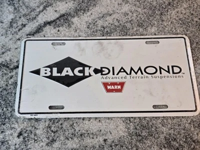 Warn Black Diamond Advanced Terrain Suspensions License Plate Tag Sign Plastic - image 1 of 2