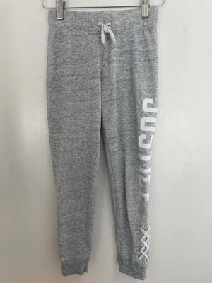 Pantalones de chándal Justice para niños niñas celosía cintura elástica gris jaspeado talla 8 Foto 1 de 4