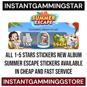 1x choose summer escape New Album 1-5 Stars (Mono_poly Go Stickers) - Picture 1 of 1