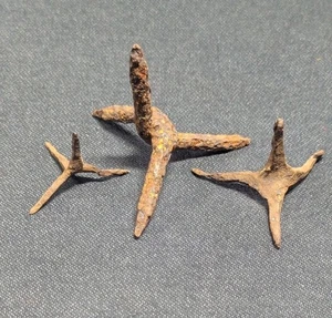 Set Of 3 Original 18th Century Caltrop Relic - Picture 1 of 3