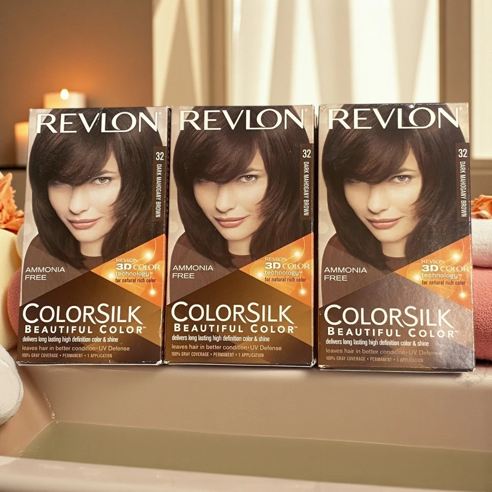 Revlon Colorsilk Hair Color 32 Dark Mahogany Brown 3d