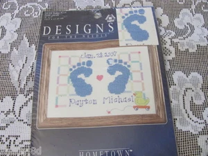 DESIGNS FOR THE NEEDLE COUNTED CROSS STITCH 5118 Baby Feet 5 x 7 1997 - Picture 1 of 4