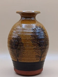 Vintage Slip-Decorated Earthenware Mochaware Dendritic Studio Pottery Vase - Picture 1 of 10