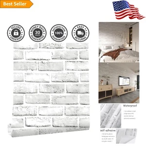 Durable Self-Adhesive Brick Wallpaper - 118”×17.7” for Living Rooms & More - Picture 1 of 10