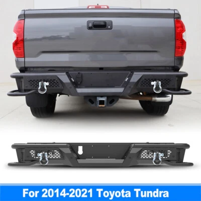 New Rear Bumper For 2014-2021 Toyota Tundra w/ LED Lights & License Plate Lights - Image 1 of 4