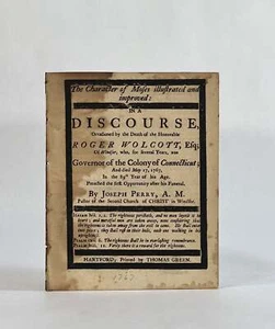 Joseph Perry / CHARACTER OF MOSES ILLUSTRATED AND IMPROVED Hartford 1767 1st ed - Picture 1 of 1
