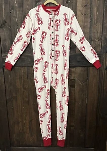 Lobster One Piece PJ's Long Underwear Trapdoor Bottom  Adult Small By Lazy One - Picture 1 of 11