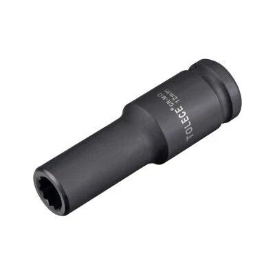 1/2 Inch Drive 12mm 12 Point Deep Impact Socket CR-MO Steel 78mm Length Metric - Image 1 of 4