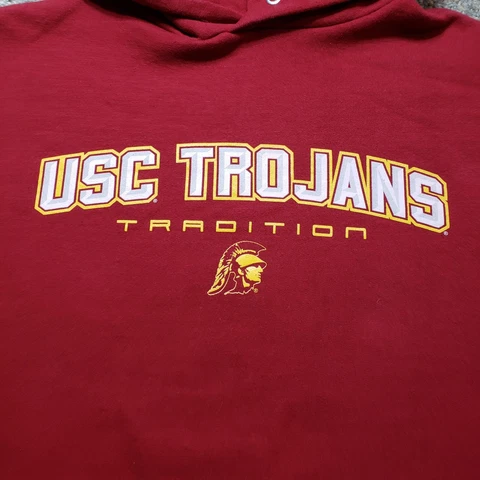 USC Trojans Sweatshirt Men's XL Red Pull Over Hoodie Long Sleeve Cover