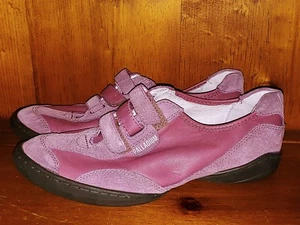 PALLADIUM Burgundy & Mauve Pink Sneakers Leather Loafers Womens Shoes Sz 7 👣b4 - Picture 1 of 8