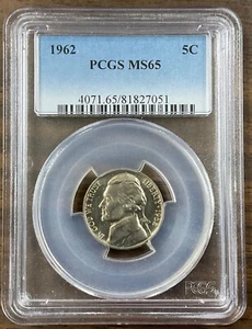1962 Jefferson Nickel PCGS MS65 - Picture 1 of 4