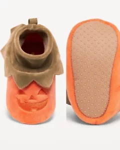 Old Navy Baby Boys Girls Faux Fur Pumpkin Slippers Size 0-3 12-18 18-24 Months - Picture 1 of 5