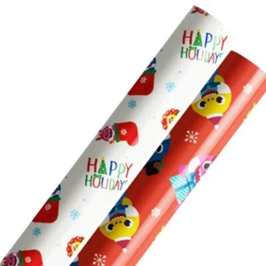 Pinkfong Baby Shark Holiday Gift Wrap Christmas Wrapping Paper 2 Rolls 100 sq ft - Picture 1 of 8
