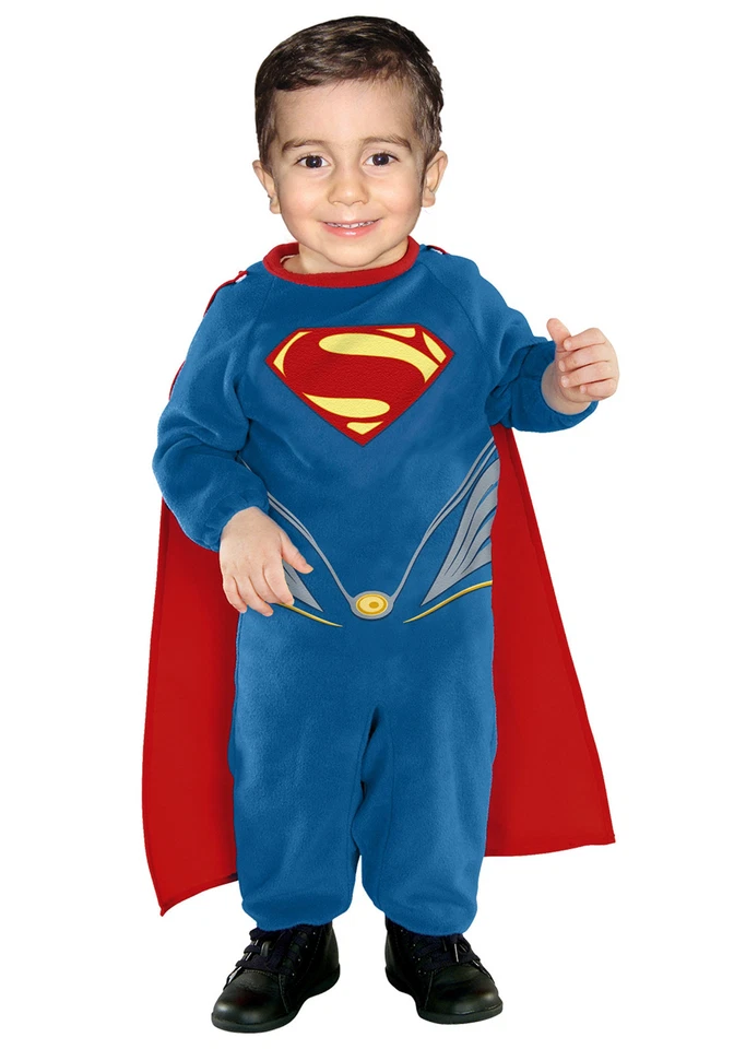 ¡DISFRAZ DE MAMELUCO SUPERMAN EZ-ON NIÑO PEQUEÑO! SUPERHÉROE AZUL DC COMICS RUBÍ NUEVO Foto 1 de 1