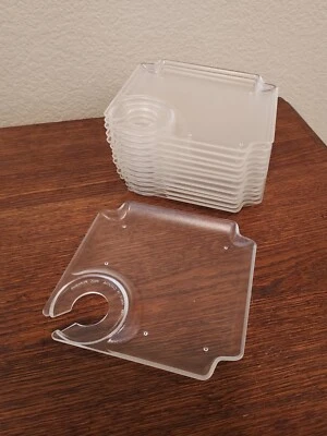 Opaque Acrylic Canape/Appetizer Trays with Wine Glass Holder - set of 13 - Image 1 of 4